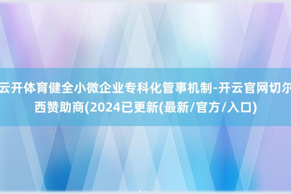 云开体育健全小微企业专科化管事机制-开云官网切尔西赞助商(2024已更新(最新/官方/入口)
