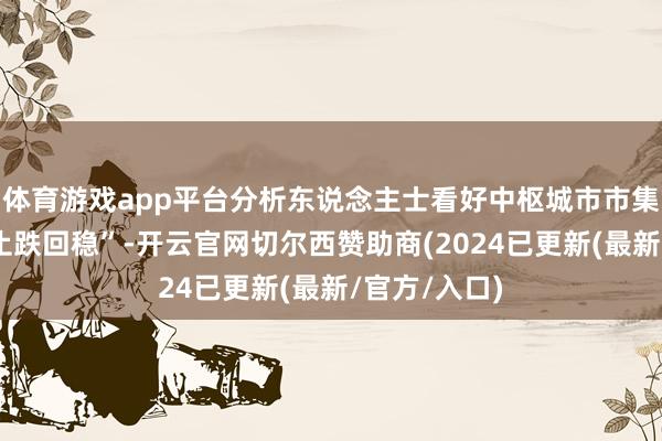 体育游戏app平台分析东说念主士看好中枢城市市集领先杀青“止跌回稳”-开云官网切尔西赞助商(2024已更新(最新/官方/入口)