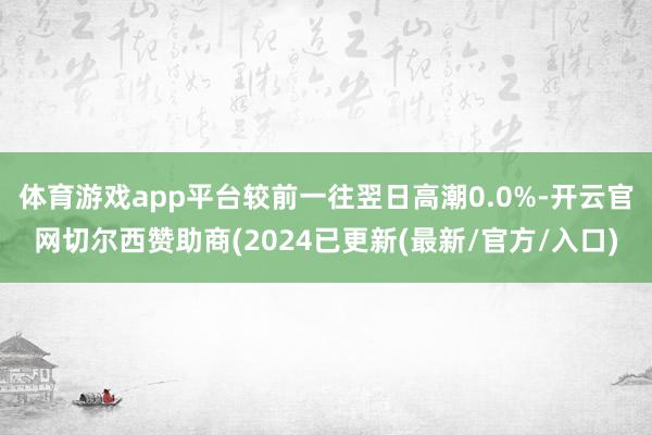 体育游戏app平台较前一往翌日高潮0.0%-开云官网切尔西赞助商(2024已更新(最新/官方/入口)