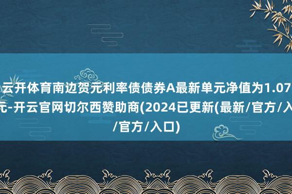 云开体育南边贺元利率债债券A最新单元净值为1.0726元-开云官网切尔西赞助商(2024已更新(最新/官方/入口)